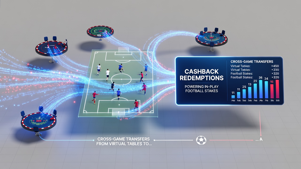 Diagram showing cashback flow from virtual tables to football accumulator bets