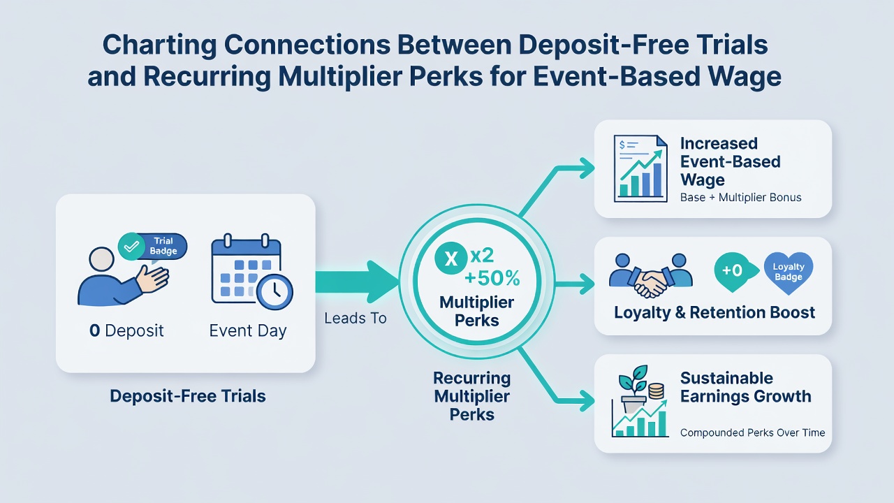 Infographic illustrating how deposit-free trials feed into recurring multiplier applications during seasonal betting events