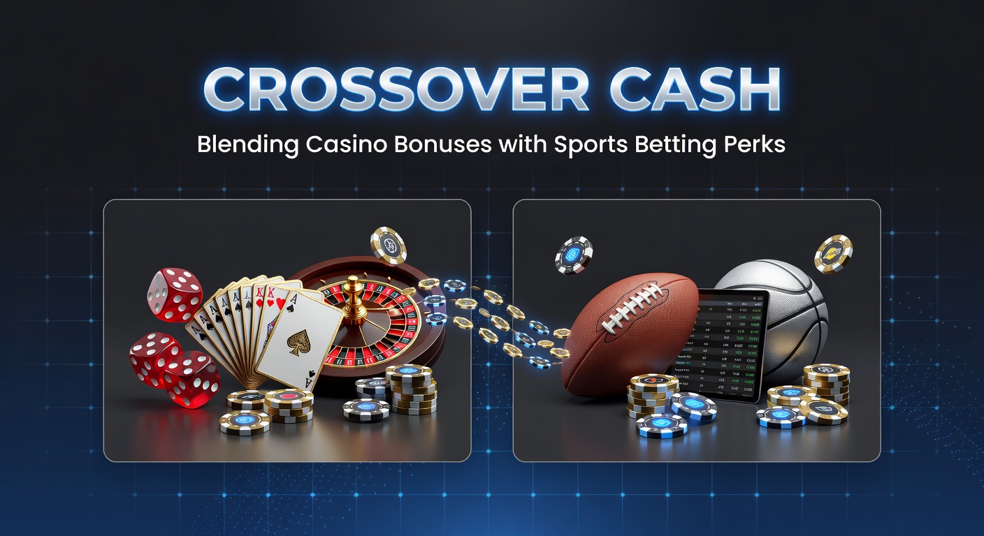 Dynamic image of a digital wallet overflowing with casino chips transforming into sports betting tickets